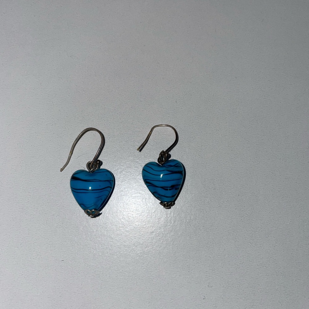 Blue Heart Earrings